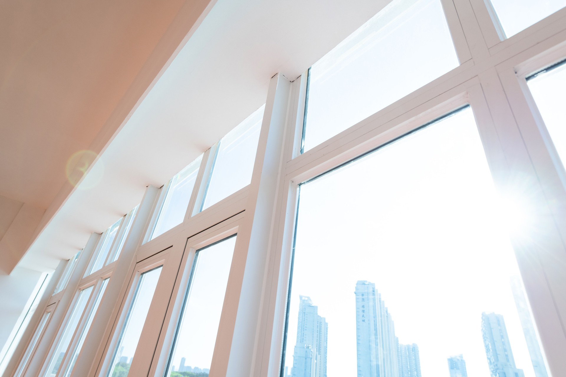 White windows in modern building